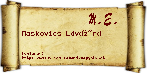 Maskovics Edvárd névjegykártya